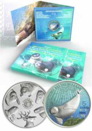 5 € Ag.colorato Proof Grecia 2024 in blister -  Foca Monaca