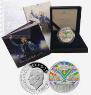Moneta 2 £ Paul McCarteney dei Beatles in scatola ufficiale e certificato Royal Mint 2024 - 1 Oncia Argento 999,9 Proof (31,21 g)) 